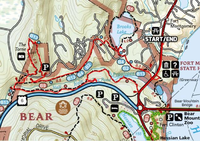 Popolopen Torne - Popolopen Gorge Loop hike route