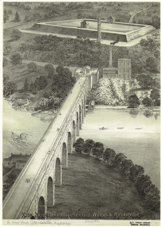 High Bridge, High Service Water Works and Reservoir - 1871