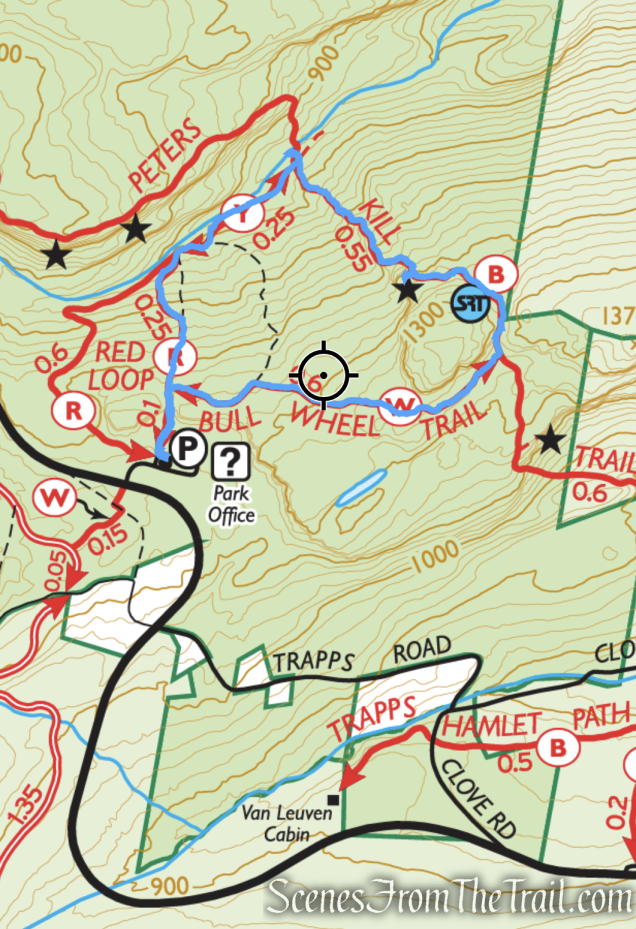 Bullwheel, High Peters Kill and Red Trails Loop