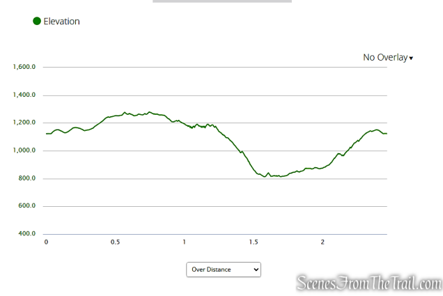 elevation profile - Bullwheel, High Peters Kill and Red Trails Loop