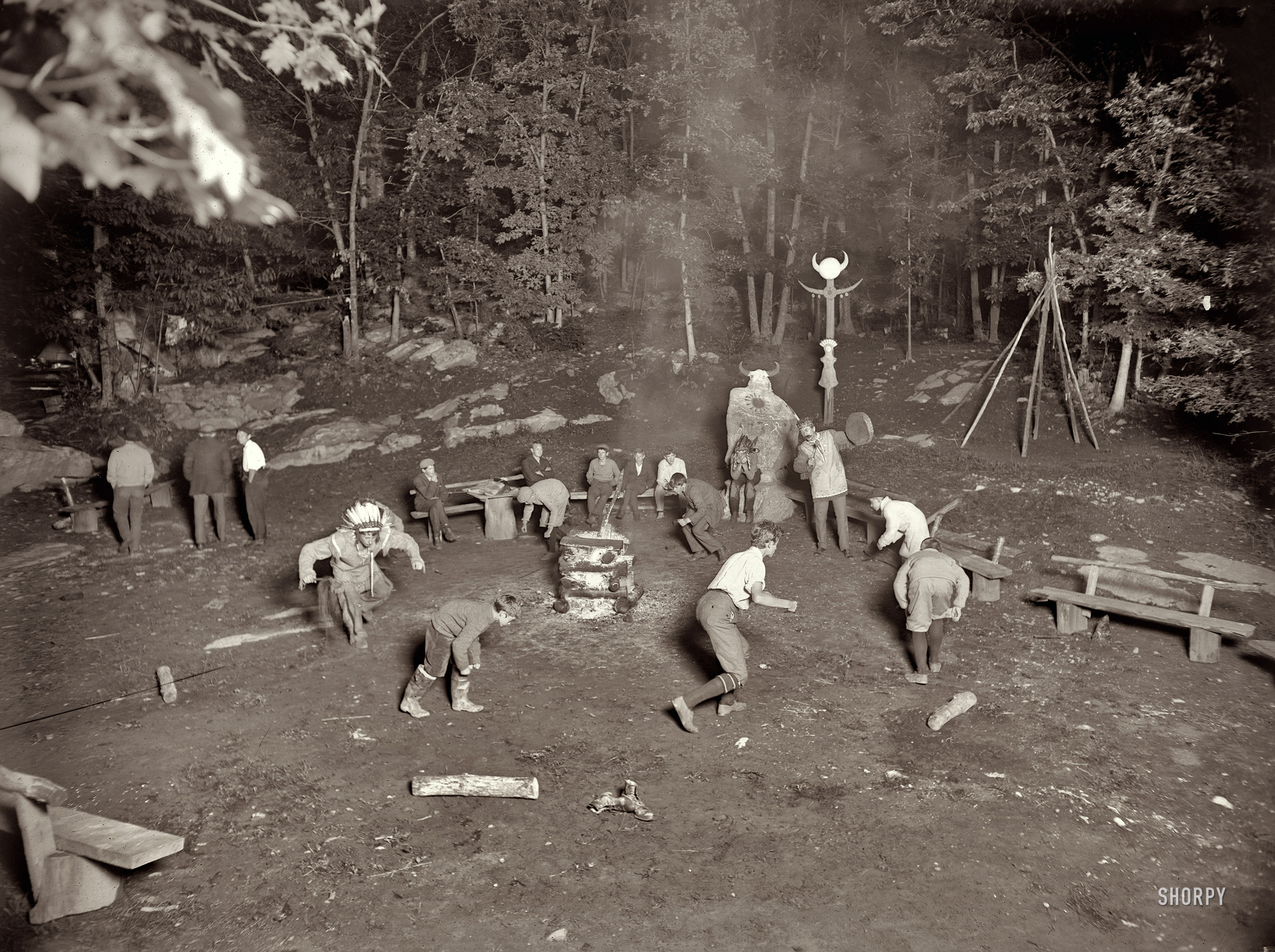 Medicine Rock - Council and War Dance - circa 1910