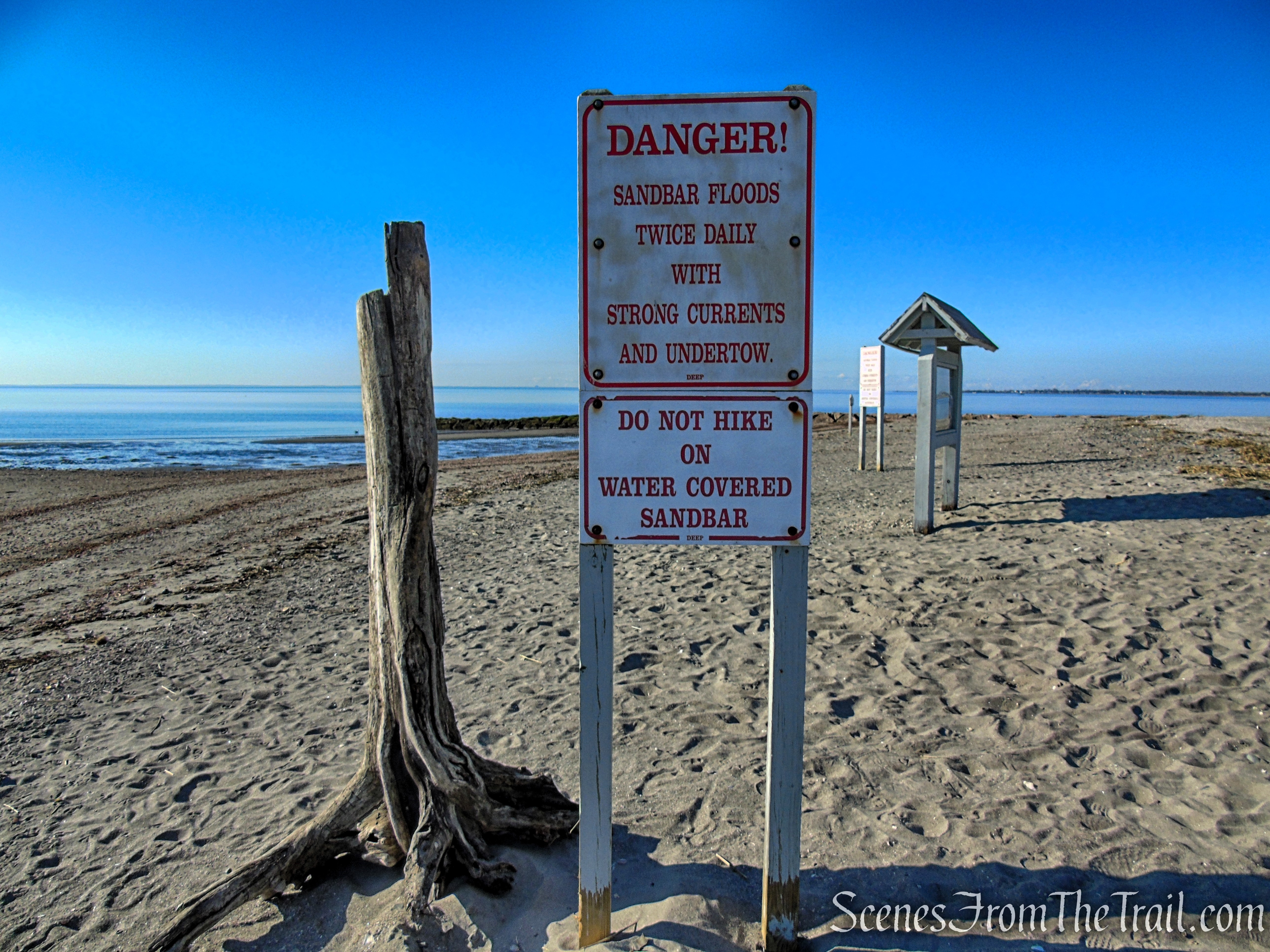 Danger sign - Silver Sands State Park